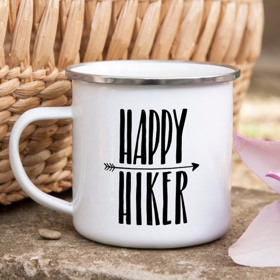 Hiking Gift for Hiker Enamel Mug Wanderlust - Active Entrepreneur