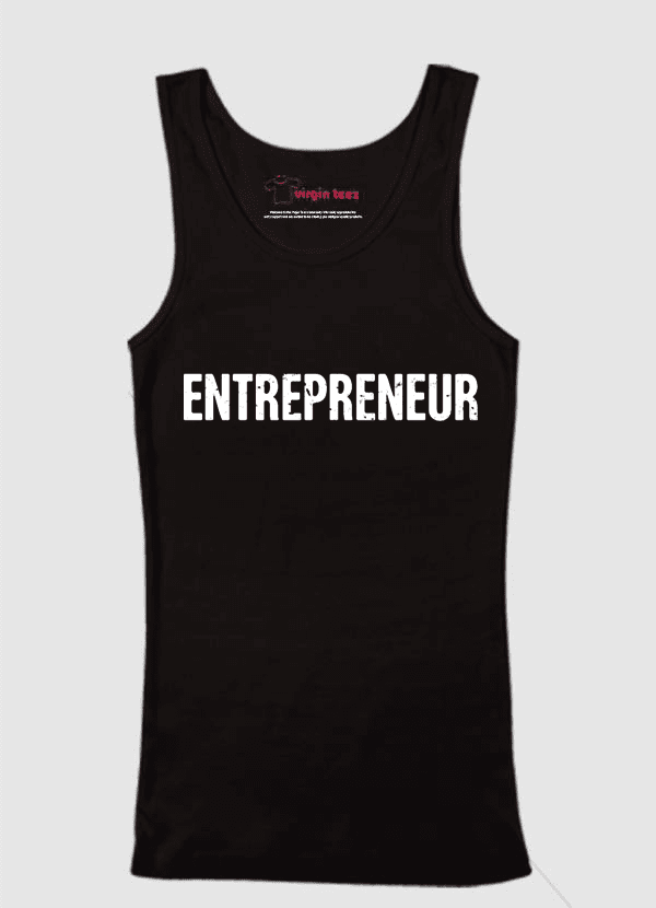 Black women's tee-shirt with white letters Entrepreneur across the chest 